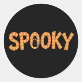 Spooky Plaid Lettering Halloween Ronde Sticker (Voorkant)