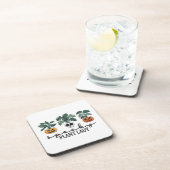 Spooky Plant Lady Halloween Monstera Design Bier Onderzetter (Rechterzijde)