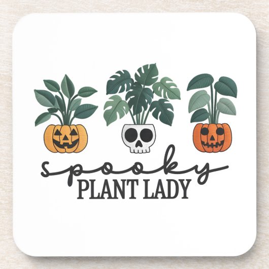Spooky Plant Lady Halloween Monstera Design Bier Onderzetter (Voorkant)
