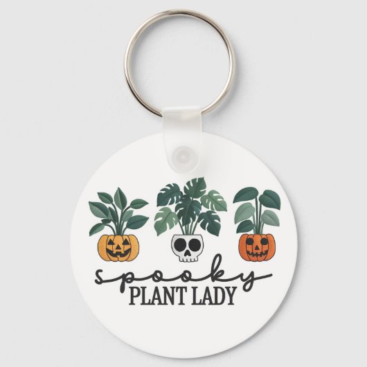 Spooky Plant Lady Halloween Monstera Design Sleutelhanger (Voorkant)