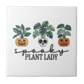 Spooky Plant Lady Halloween Monstera Design Tegeltje (Voorkant)