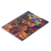 Spooky Poedel Hond Halloween Heks en Pompoen Notitieboek (Linkerzijde)