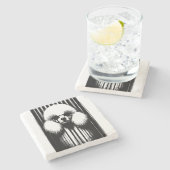 Spooky poedel met grunge esthetiek stenen onderzetter (Zijkant)