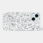 Spooky Pokémon Doodle Case iPhone 15 Case (Achterkant horizontaal)