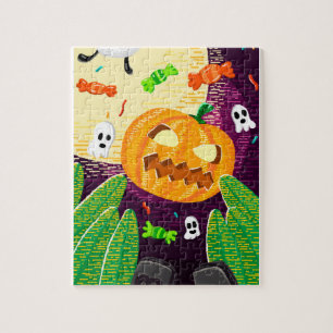 Spooky pompoen avontuur puzzel legpuzzel