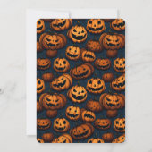 Spooky Pompoen Carving Halloween Party Kaart (Achterkant)