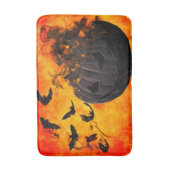 Spooky pompoen en vleermuizen illustratie badmat (Voorkant Verticaal)