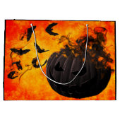 Spooky pompoen en vleermuizen illustratie groot cadeauzakje (Achterkant)
