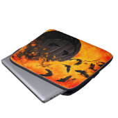 Spooky pompoen en vleermuizen illustratie laptop sleeve (Voorkant onderkant)
