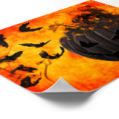 Spooky pompoen en vleermuizen illustratie poster (Hoek)