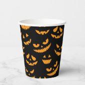 Spooky pompoen gezichten Kinder Halloween Party Papieren Bekers (Voorkant)