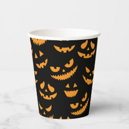 Spooky pompoen gezichten Kinder Halloween Party Papieren Bekers