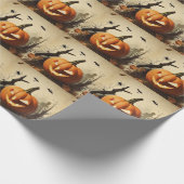 Spooky pompoen Halloween Collectie Cadeaupapier (Hoek)