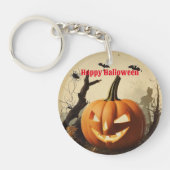 Spooky pompoen Halloween Collectie Sleutelhanger (Voorkant)