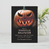 Spooky Pompoen Halloween Groet Feestdagenkaart (Staand voorkant)