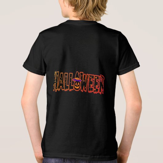 Spooky pompoen Halloween Tri-Blend Shirt (Achterkant)