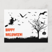 Spooky pompoen heks sinaasappel briefkaart (Voorkant)