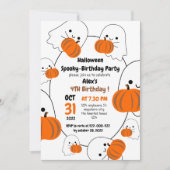 Spooky pompoen kinder halloween verjaardagsfeestje kaart (Voorkant)