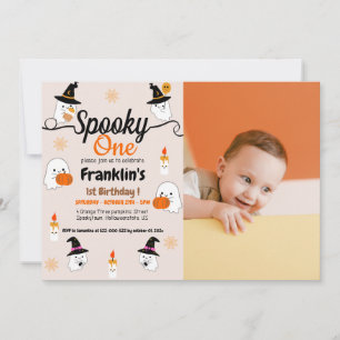 Spooky pompoen kinder halloween verjaardagsfeestje kaart