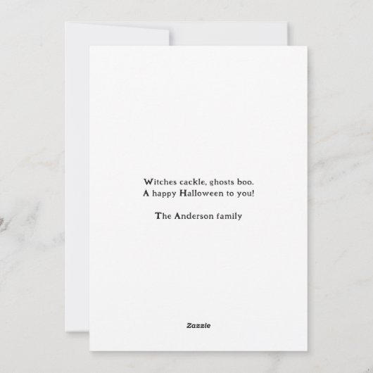 Spooky Pompoen Raven Happy Halloween Feestdagenkaart (Achterkant)