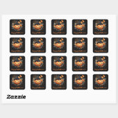 Spooky Pompoen Web Zwart Sinaasappel Happy Hallowe Vierkante Sticker (Vel)