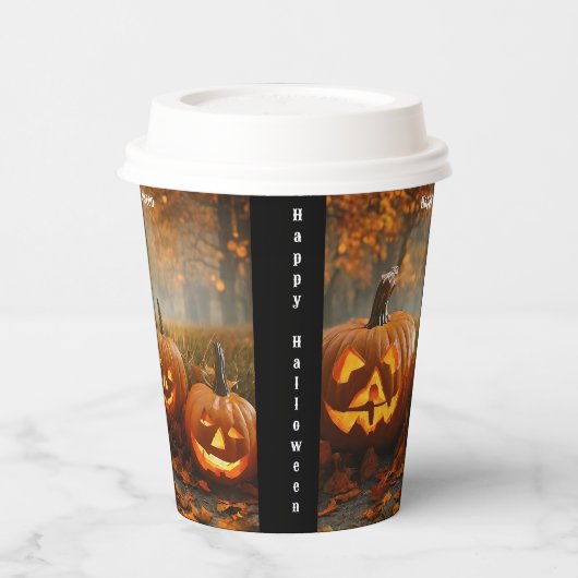 Spooky pompoenen familie Collectie Papieren Bekers (Links)