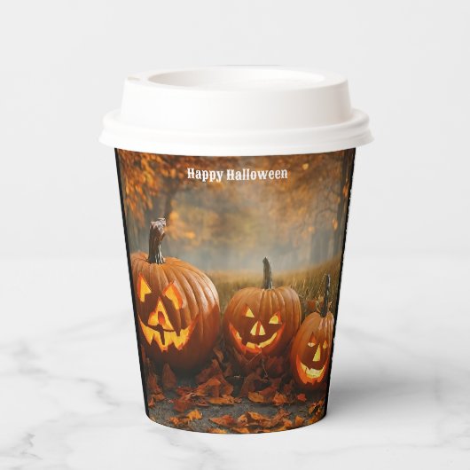 Spooky pompoenen familie Collectie Papieren Bekers (Achterkant)