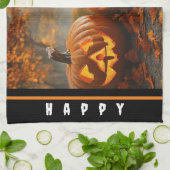 Spooky pompoenen familie Collectie Theedoek (Gevouwen)