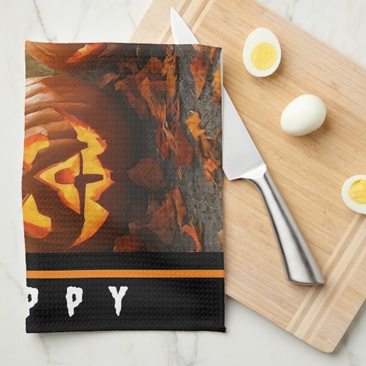 Spooky pompoenen familie Collectie Theedoek (Quarter Fold)