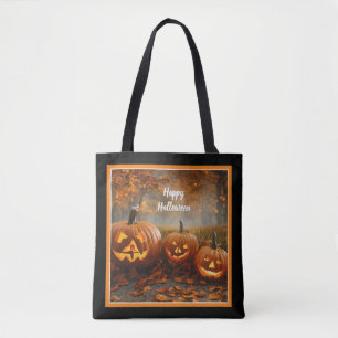 Spooky pompoenen familie Collectie Tote Bag