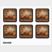 Spooky pompoenen familie Collectie Vierkante Sticker (Vel)