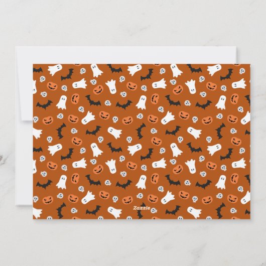 Spooky pompoenen Halloween familie foto collage Feestdagenkaart (Achterkant)