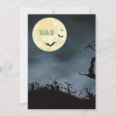 Spooky Pompoenen Heks Halloween Feestuitnodiging Kaart (Achterkant)