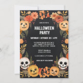 Spooky pompoenen schedels Halloween Party Kaart (Voorkant)