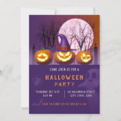 Spooky pompoenen Sinaasappel en Paarse Halloween P Kaart (Voorkant)