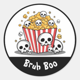 Spooky popcorn schedels boo Custom kinder Sticker