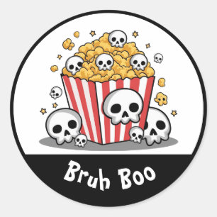 Spooky popcorn schedels boo Custom kinder Sticker