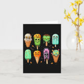 Spooky Popsicle Ice Cream Summer Party Halloween S Kaart (Gele Bloem)