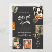 Spooky postzegel Halloween Party Kaart (Voorkant)