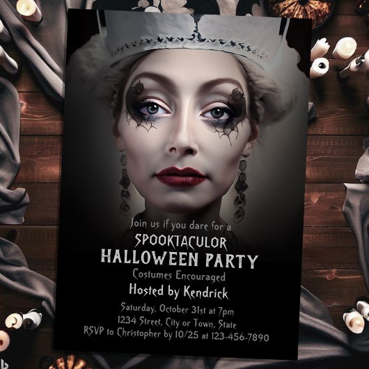 Spooky Prinses Halloween Kostuum Party Kaart