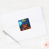 Spooky Pumphins vleermuizen Volle Maan Gelukkig Ha Vierkante Sticker (Envelop)
