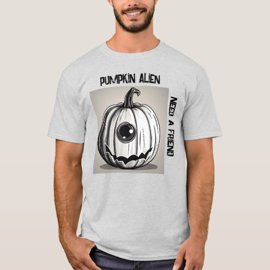 Spooky Pumpkin Alien T-shirt - Unisex-bewerkbare t (Voorkant)