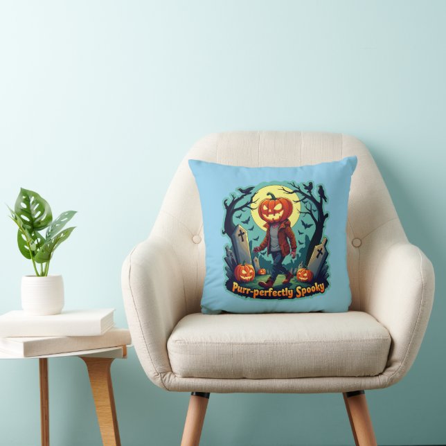Spooky Pumpkin Art: Perfect voor Halloween Decor! Kussen (Stoel)