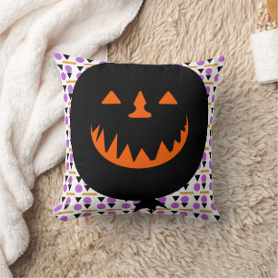 Spooky Pumpkin-ballon Geometric Halloween Kussen
