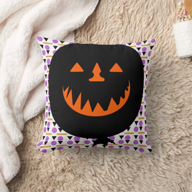Spooky Pumpkin-ballon Geometric Halloween Kussen (Deken)