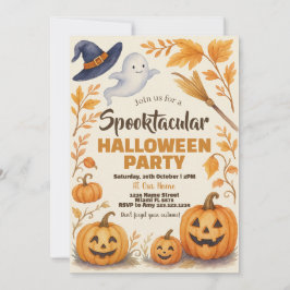 Spooky Pumpkin & Bats Theme Kaart