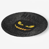 Spooky Pumpkin Black Halloween party Papieren Bordje (Gekanteld)
