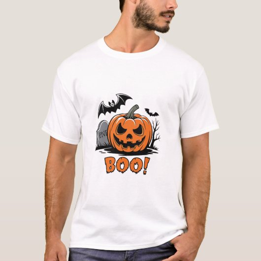 Spooky Pumpkin Boo T-shirt" T-shirt (Voorkant)