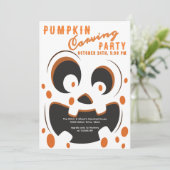 Spooky Pumpkin Carving Contest Halloween Party Kaart (Staand voorkant)