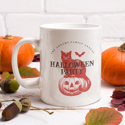 Spooky Pumpkin Cat en Bat Halloween Koffiemok